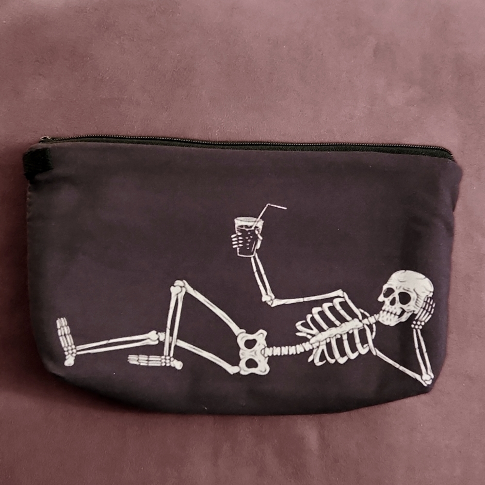 NEW- Cosmetic Bag - Skeleton posing